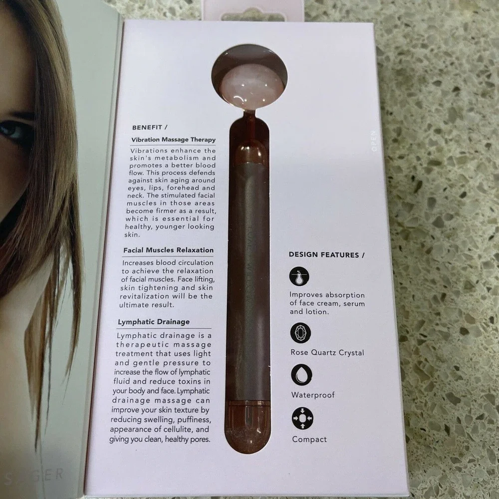 LUXE & WILLOW PHOENIX VIBRATING FACIAL MASSAGER - ROSE QUARTZ‎ (NWB/Sealed)